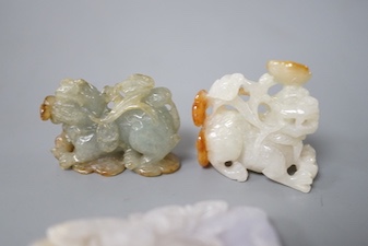 Three Chinese jadeite carvings